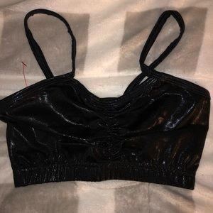 Wet-look bra/crop top-small- NEW!